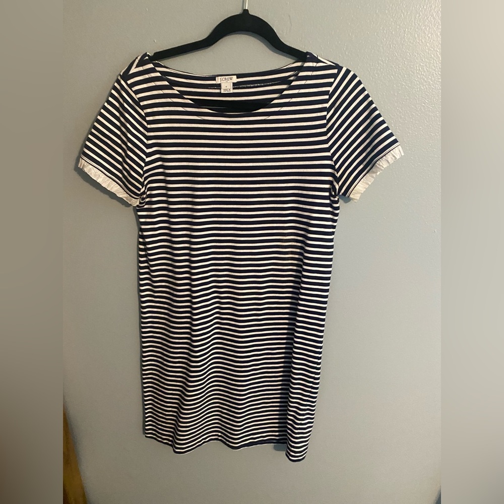 Jcrew tshirt dress with ruffle sleeves